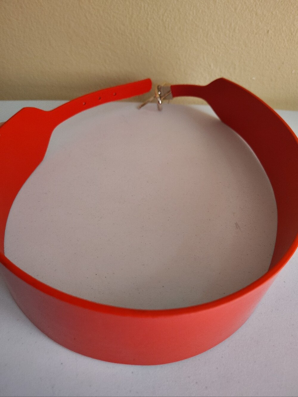 NWT White House Black Market Red Wide Waist Belt Gold Buckle Size XL Statement - Picture 7 of 7